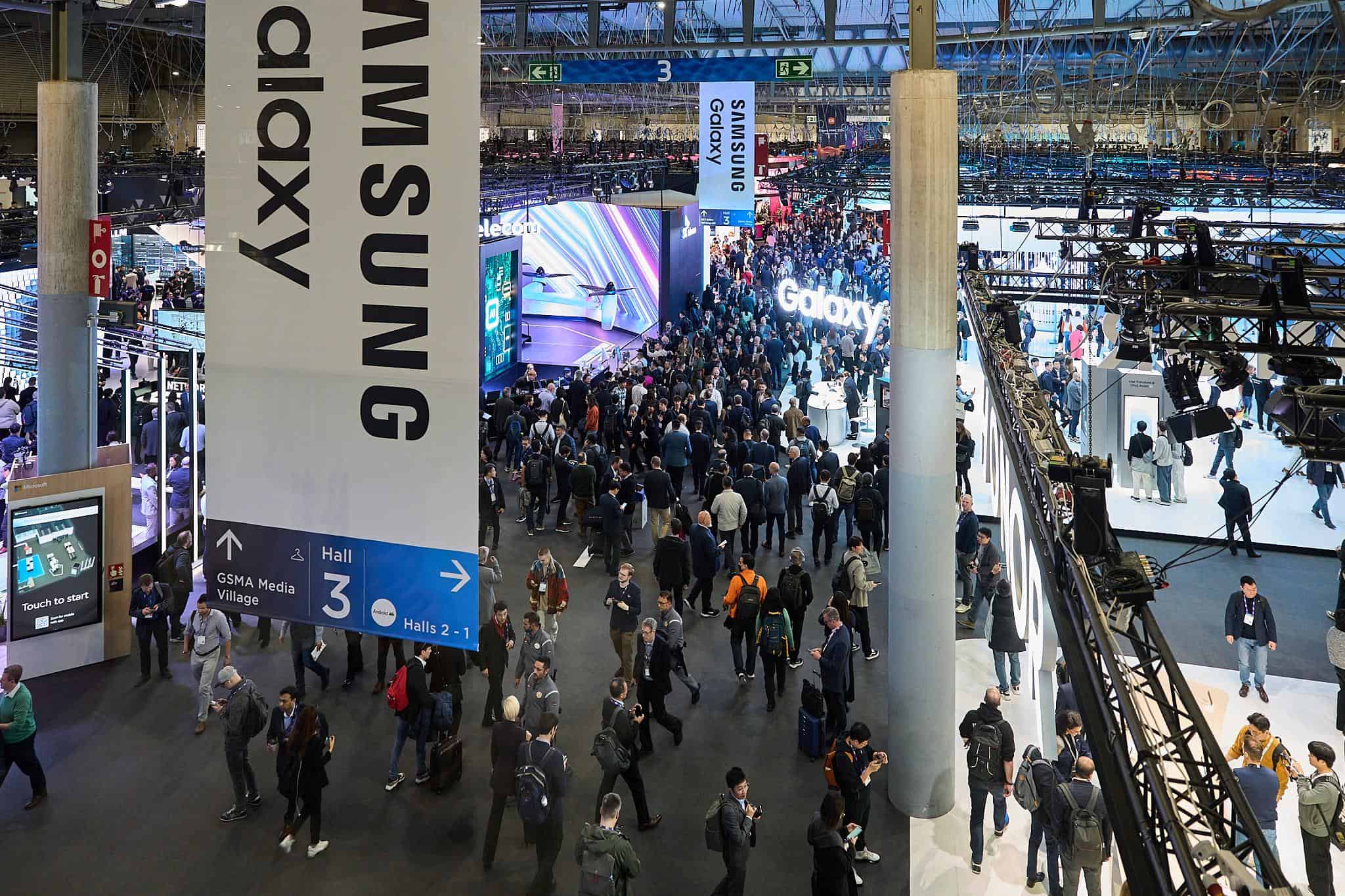 top view of hall 3 at Mobile World Congress 2024